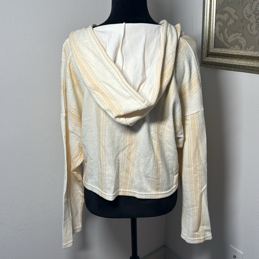 Roxy juniors drop a wave‎ hoodie cream peach top Sz L cotton blend - Picture 5 of 6